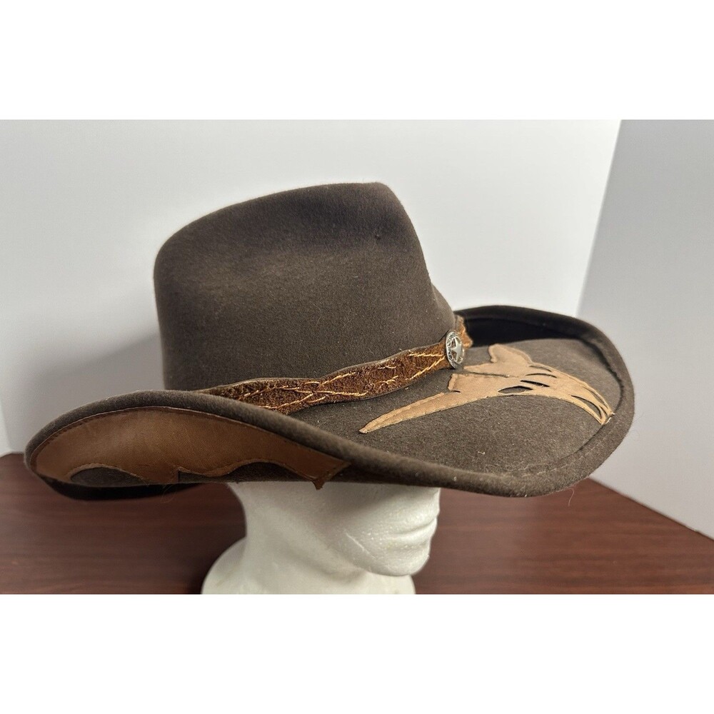 Vintage Bullhide Cactus Jack 0371CH Women S Brown Wool Felt Longhorn Cowboy Hat